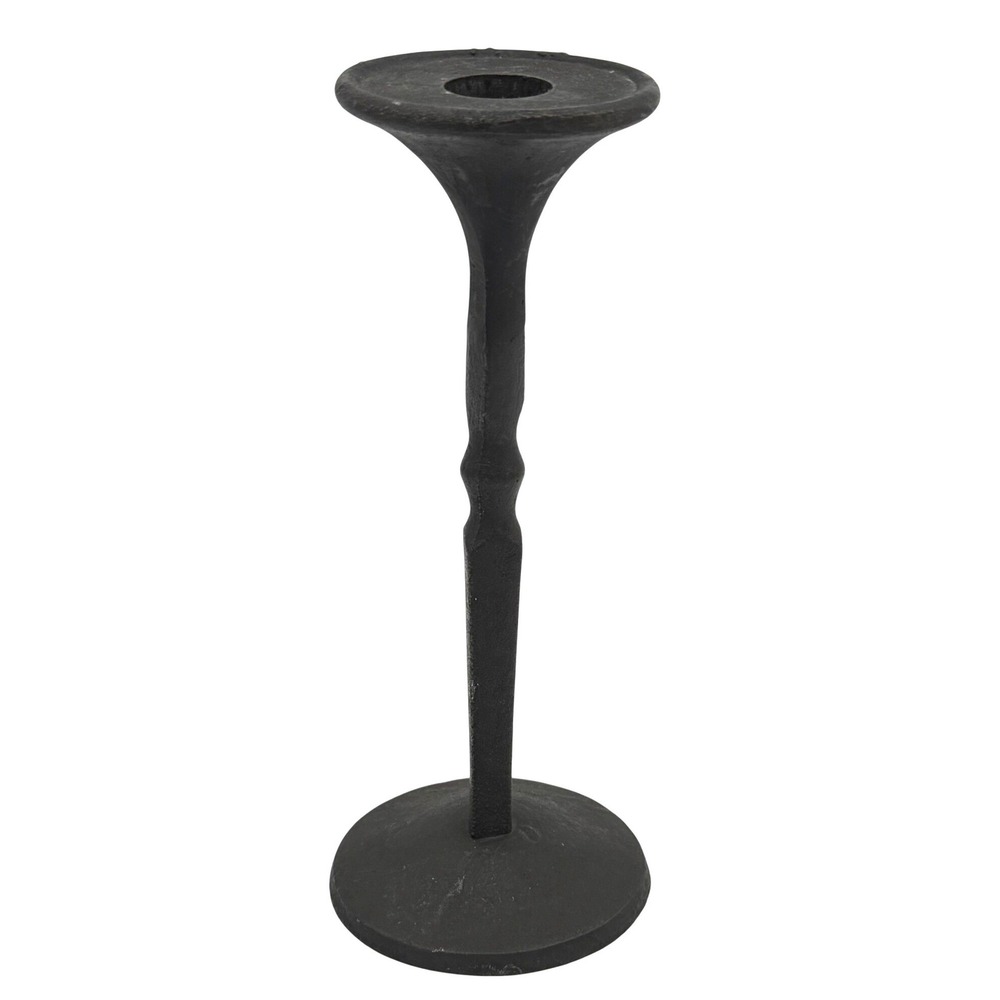 Vintage Mid Century Modern Cast Iron Candlestick Minimalist Brutalist Art‎ Decor